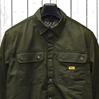 Roeg ローグ ワックコットンシャツジャケット "Chris wax Overshirt" 【アーミーグリーン】