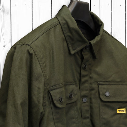 Roeg ローグ ワックコットンシャツジャケット "Chris wax Overshirt" 【アーミーグリーン】