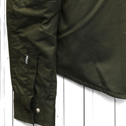 Roeg ローグ ワックコットンシャツジャケット "Chris wax Overshirt" 【アーミーグリーン】