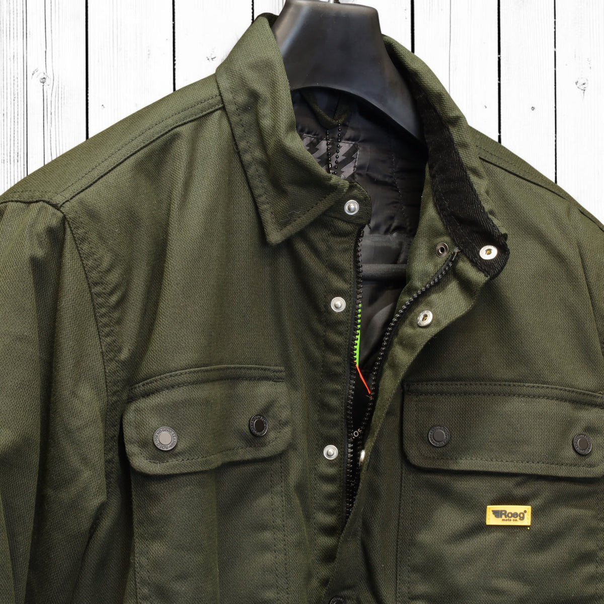 Roeg ローグ ワックコットンシャツジャケット "Chris wax Overshirt" 【アーミーグリーン】