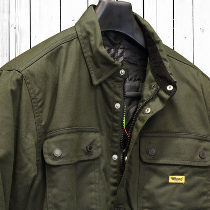 Roeg ローグ ワックコットンシャツジャケット "Chris wax Overshirt" 【アーミーグリーン】