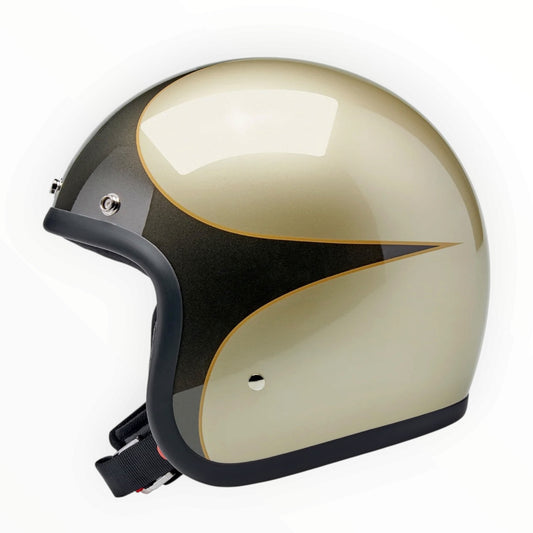 Biltwell ビルトウェル ”BONANZA" ジェットヘルメット Metallic Champagne / Charcoal Scallop 【装飾品】