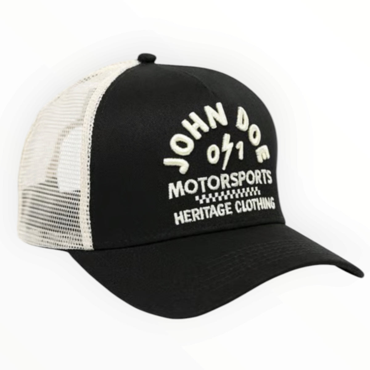 John Doe トラッカーキャップ   Black /White cap