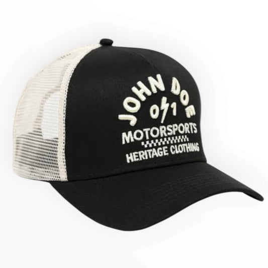 John Doe トラッカーキャップ   Black /White cap