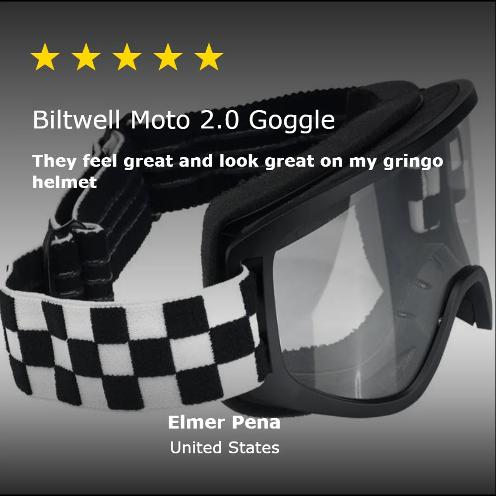 Biltwell ビルトウェル MOTO2.0 ゴーグル "Checkers Black"