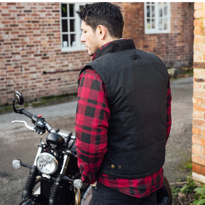 MERLIN マーリン ライディング用 ワックスコットンベスト "Bobber CE Riding Vest" 【ブラック】