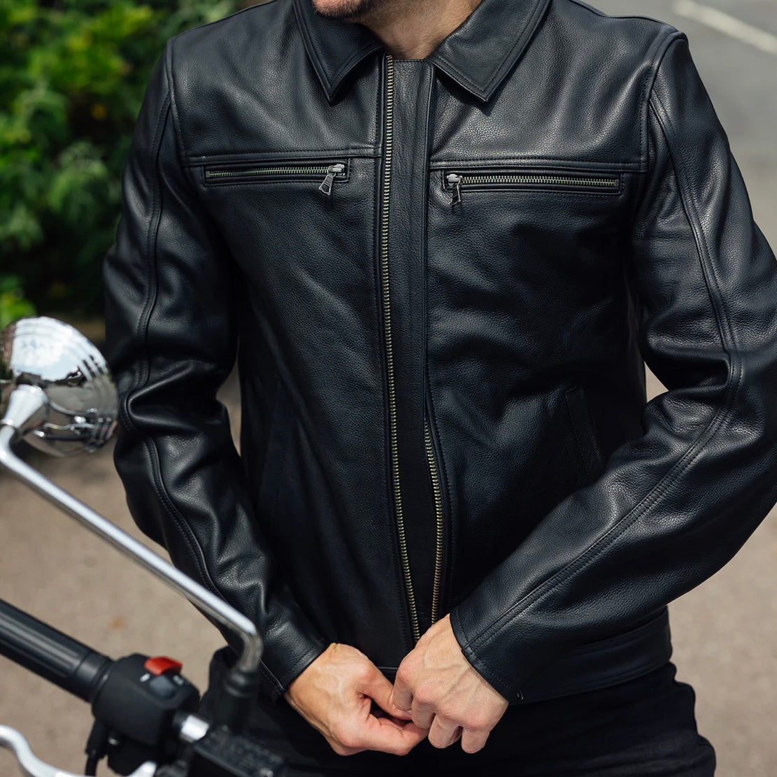 レザージャケット "Kingsbury D3O AAA Leather Jacket" 【ブラック】