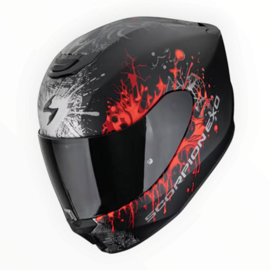 SCORPION（スコーピオン）EXO-391 Wolf helmet  フルフェイスヘルメット【Black/Silver/Red】装飾品
