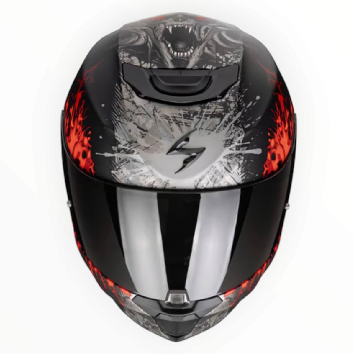 SCORPION（スコーピオン）EXO-391 Wolf helmet  フルフェイスヘルメット【Black/Silver/Red】装飾品