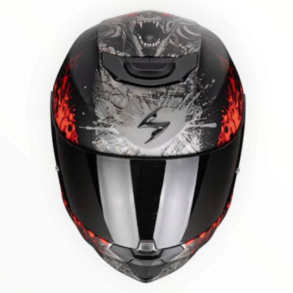 SCORPION（スコーピオン）EXO-391 Wolf helmet  フルフェイスヘルメット【Black/Silver/Red】装飾品
