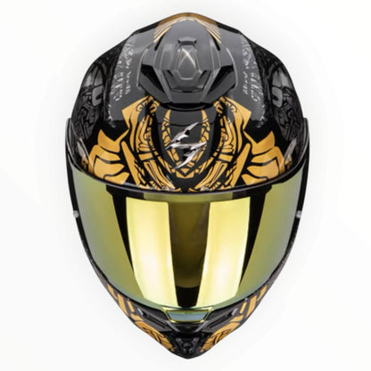 SCORPION（スコーピオン） EXO-1500 Air Apus フルフェイスヘルメット【Black/Grey/Gold】装飾品