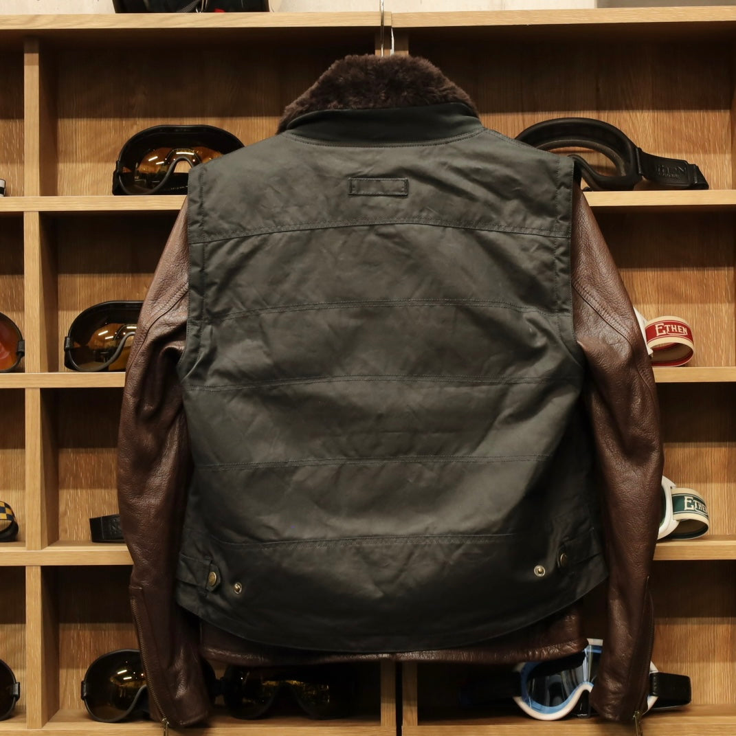 MERLIN マーリン ライディング用 ワックスコットンベスト "Bobber CE Riding Vest" 【ブラック】