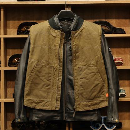 MERLIN マーリン ライディング用 ワックスコットンベスト "Bobber CE Riding Vest" 【デザート】
