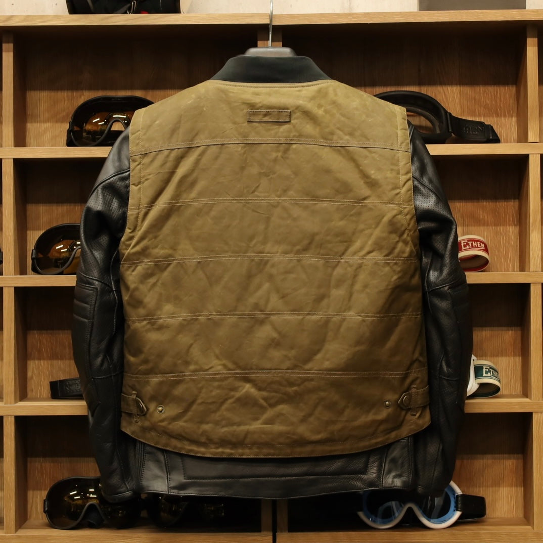 MERLIN マーリン ライディング用 ワックスコットンベスト "Bobber CE Riding Vest" 【デザート】