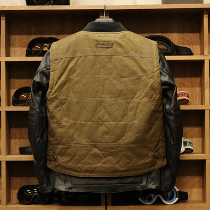 MERLIN マーリン ライディング用 ワックスコットンベスト "Bobber CE Riding Vest" 【デザート】