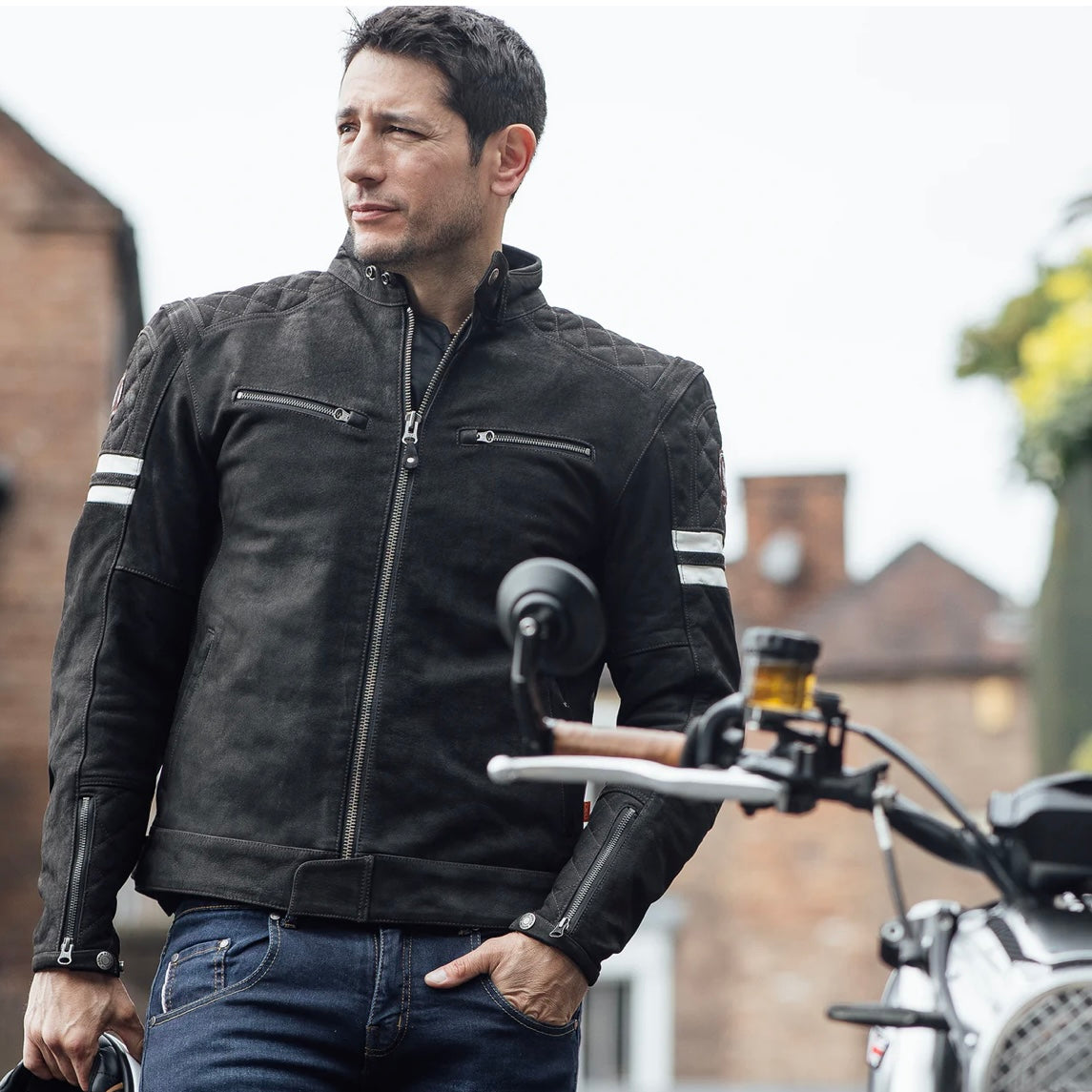 レザージャケット "Hixon II D3O® Leather Jacket" 【ブラウン】