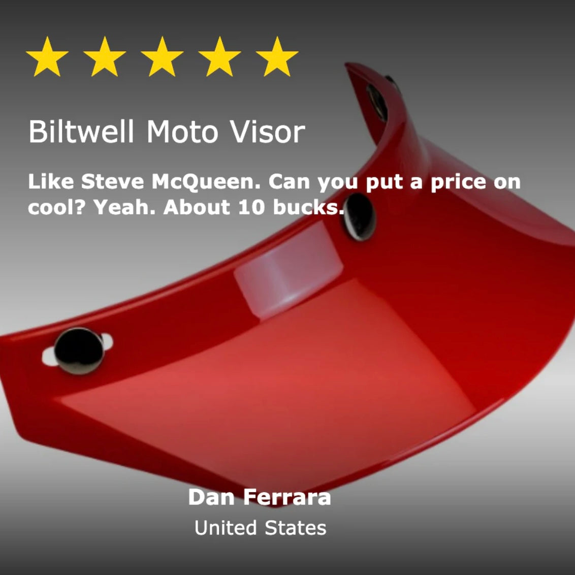 Biltwell （ビルトウェル）"MOTO VISOR" ヘルメット用 バイザー 【レッド】