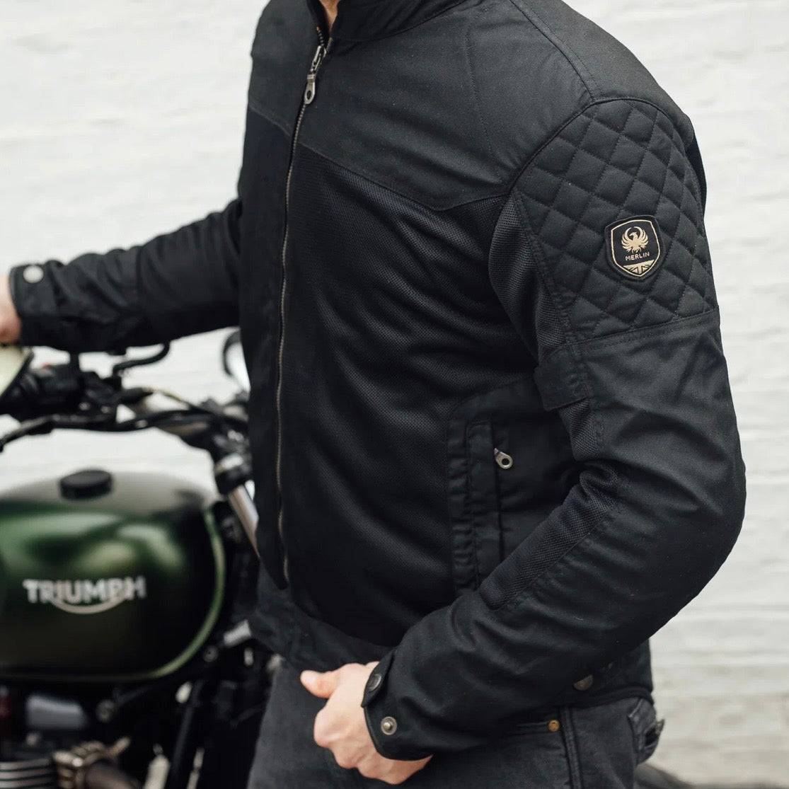 MERLIN （マーリン） ワックスコットンメッシュジャケット "WALTHAM D3O COTEC AIR JACKET" 【ブラック】