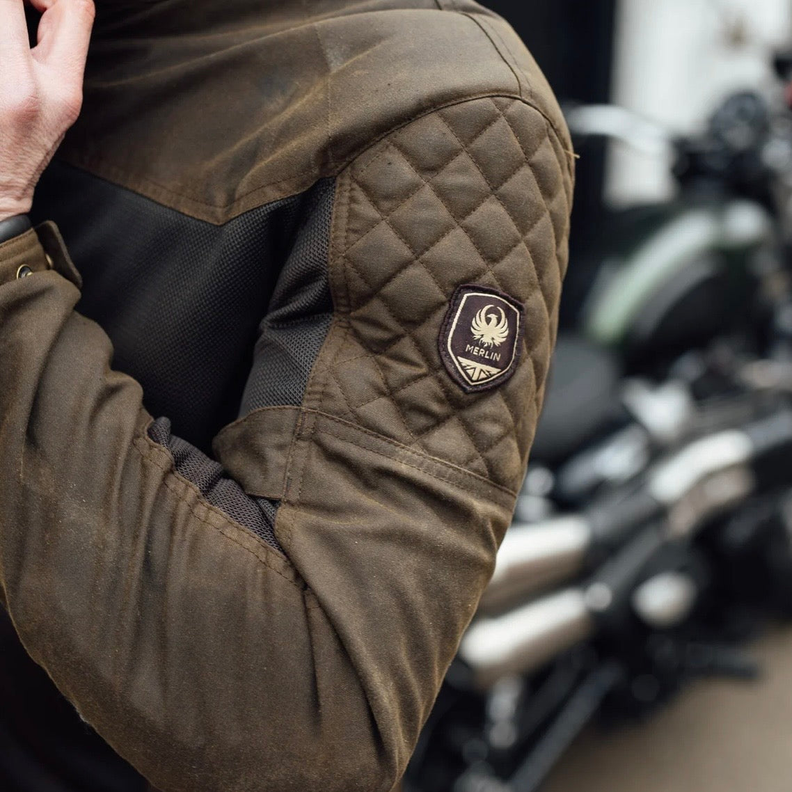 MERLIN （マーリン） ワックスコットンメッシュジャケット "WALTHAM D3O COTEC AIR JACKET" 【オリーブ】