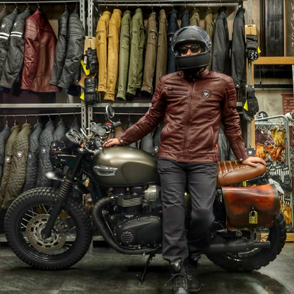レザージャケット "Alton II D3O Leather Jacket" 【オックスブラッド】