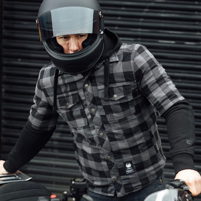 MERLIN （マーリン） ライディングシャツジャケット "DEADWOOD FLANNEL HOODY" 【ブラック/グレー】