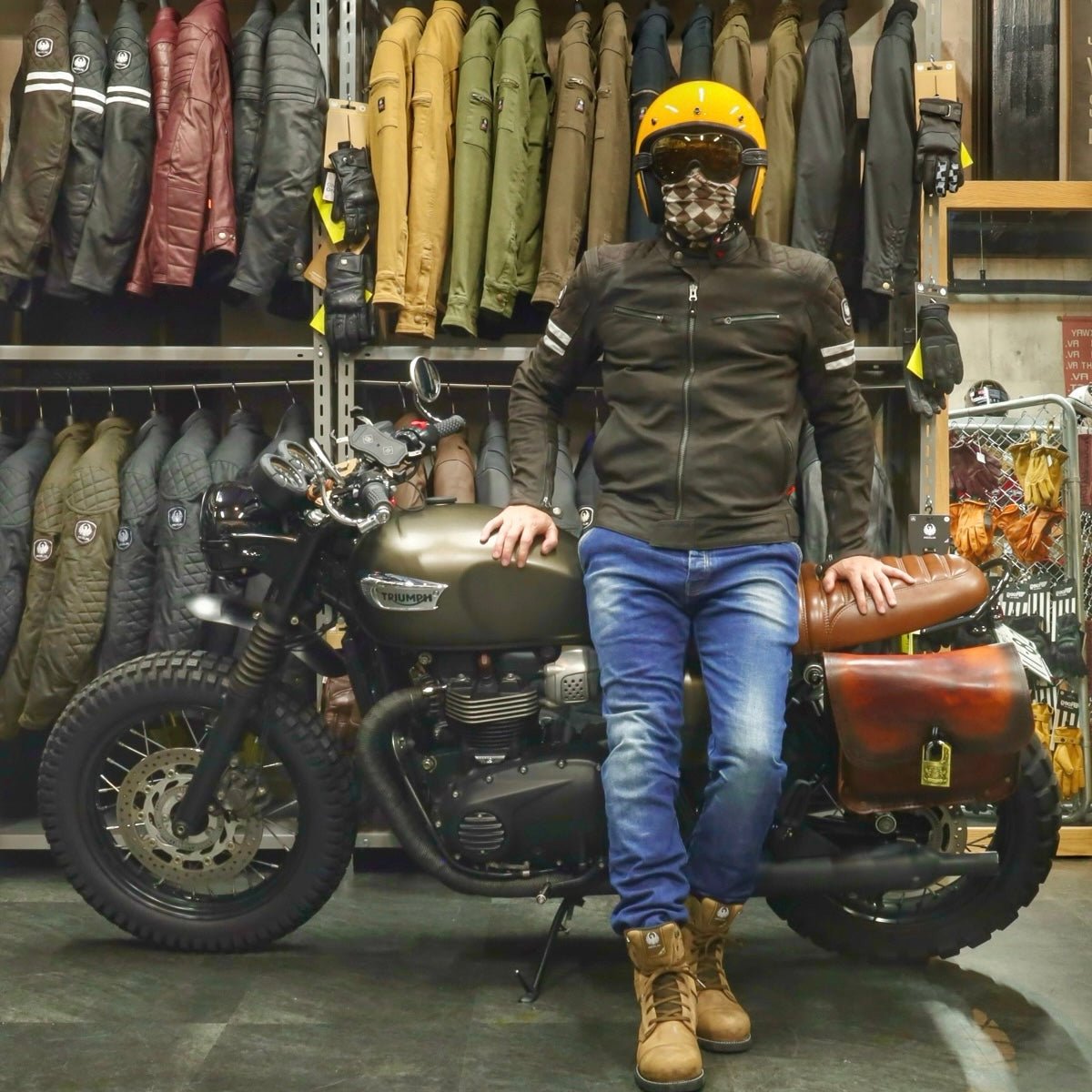 レザージャケット "Hixon II D3O® Leather Jacket" 【ブラウン】