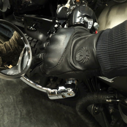 秋冬向け 防水レザーグローブ "Nelson D3O Hydro Glove" 【ブラック】