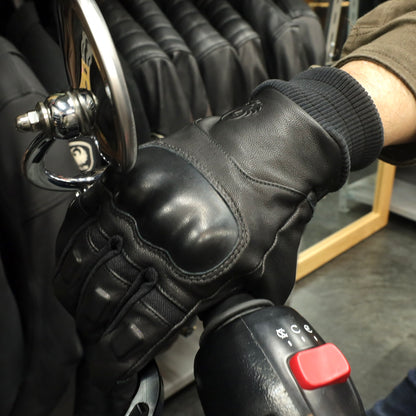 秋冬向け 防水レザーグローブ "Nelson D3O Hydro Glove" 【ブラック】