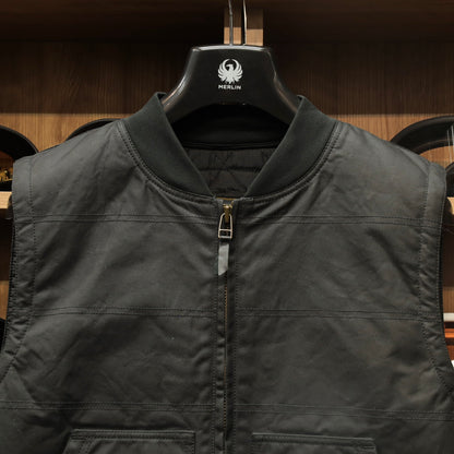 MERLIN マーリン ライディング用 ワックスコットンベスト "Bobber CE Riding Vest" 【ブラック】