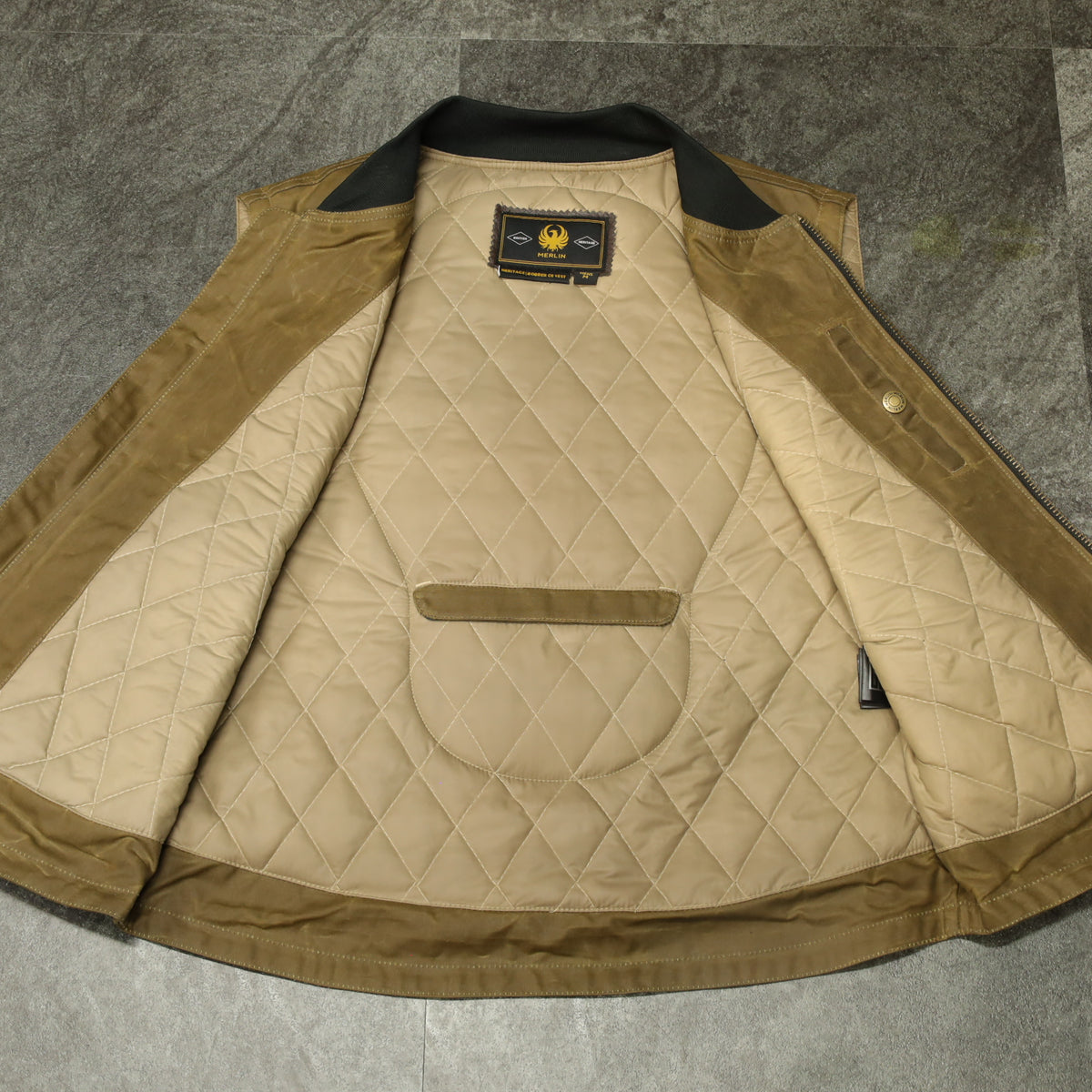 MERLIN マーリン ライディング用 ワックスコットンベスト "Bobber CE Riding Vest" 【デザート】