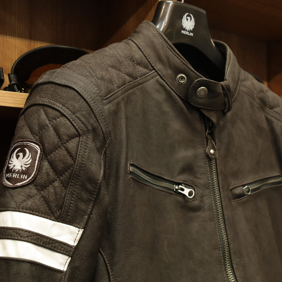 レザージャケット "Hixon II D3O® Leather Jacket" 【ブラウン】