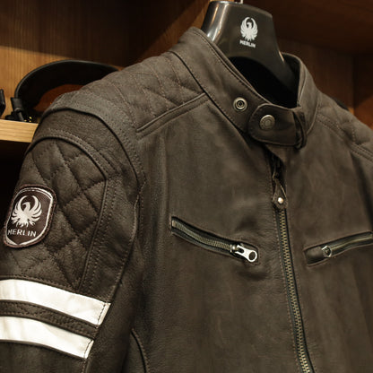 レザージャケット "Hixon II D3O® Leather Jacket" 【ブラウン】
