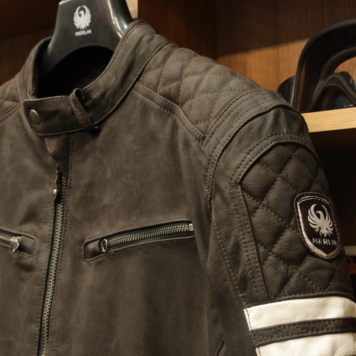 レザージャケット "Hixon II D3O® Leather Jacket" 【ブラウン】