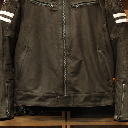 レザージャケット "Hixon II D3O® Leather Jacket" 【ブラウン】