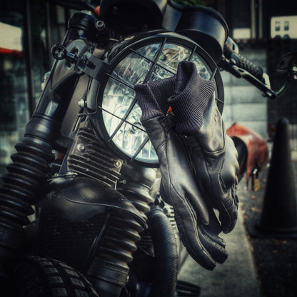 秋冬向け 防水レザーグローブ "Nelson D3O Hydro Glove" 【ブラック】