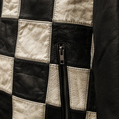 HOLYFREEDOM ホーリーフリーダム パッチワーク レザージャケット ”ZERO BONNEVILLE JACKET" 【ブラック/チェッカー】