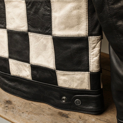 HOLYFREEDOM ホーリーフリーダム パッチワーク レザージャケット ”ZERO BONNEVILLE JACKET" 【ブラック/チェッカー】