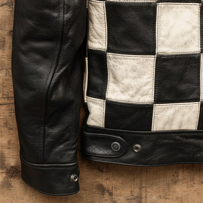 HOLYFREEDOM ホーリーフリーダム パッチワーク レザージャケット ”ZERO BONNEVILLE JACKET" 【ブラック/チェッカー】