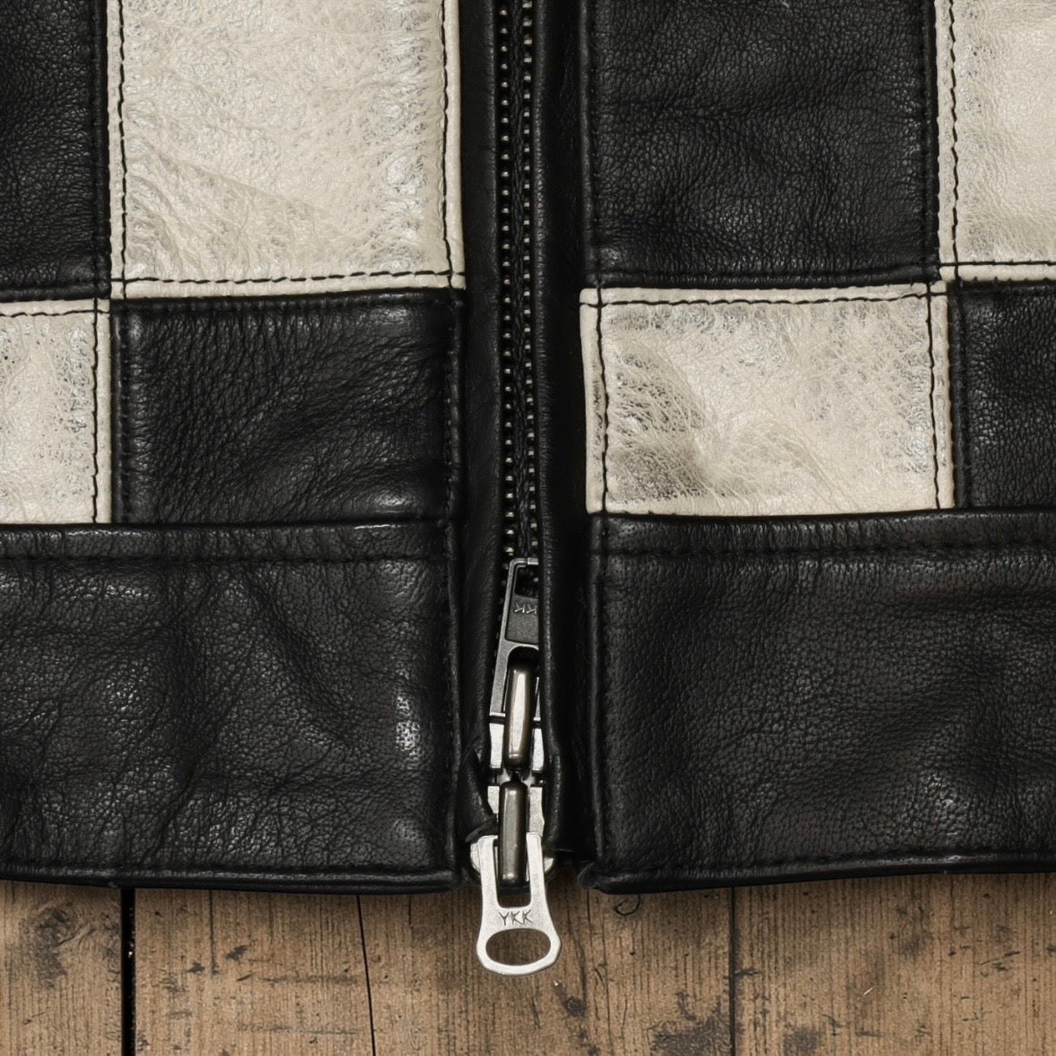 HOLYFREEDOM ホーリーフリーダム パッチワーク レザージャケット ”ZERO BONNEVILLE JACKET" 【ブラック/チェッカー】