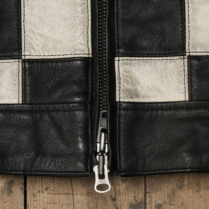 HOLYFREEDOM ホーリーフリーダム パッチワーク レザージャケット ”ZERO BONNEVILLE JACKET" 【ブラック/チェッカー】