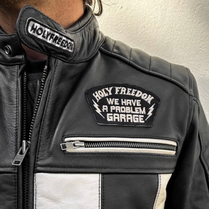 HOLYFREEDOM ホーリーフリーダム パッチワーク レザージャケット ”ZERO BONNEVILLE JACKET" 【ブラック/チェッカー】