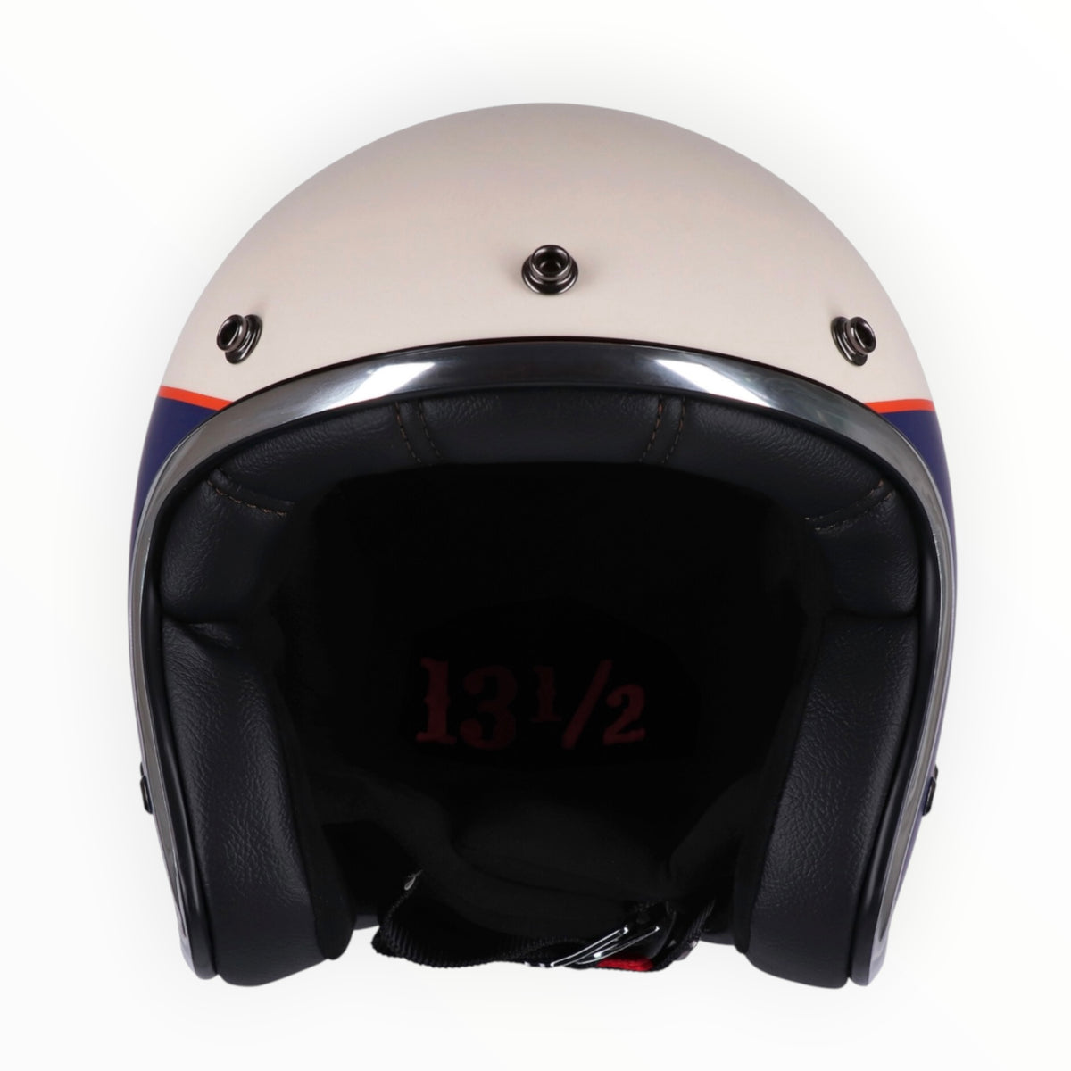 13 1/2（サーティーアンドアハーフ）”Skull bucket" ジェットヘルメット Superior vintage white 【装飾品】