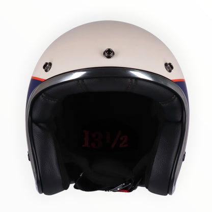 13 1/2（サーティーアンドアハーフ）”Skull bucket" ジェットヘルメット Superior vintage white 【装飾品】