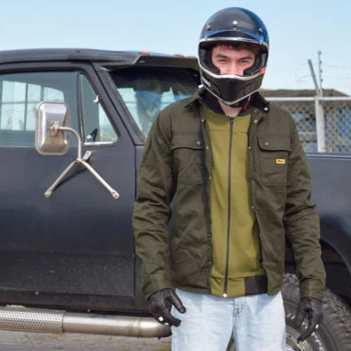 Roeg ローグ ワックコットンシャツジャケット "Chris wax Overshirt" 【アーミーグリーン】