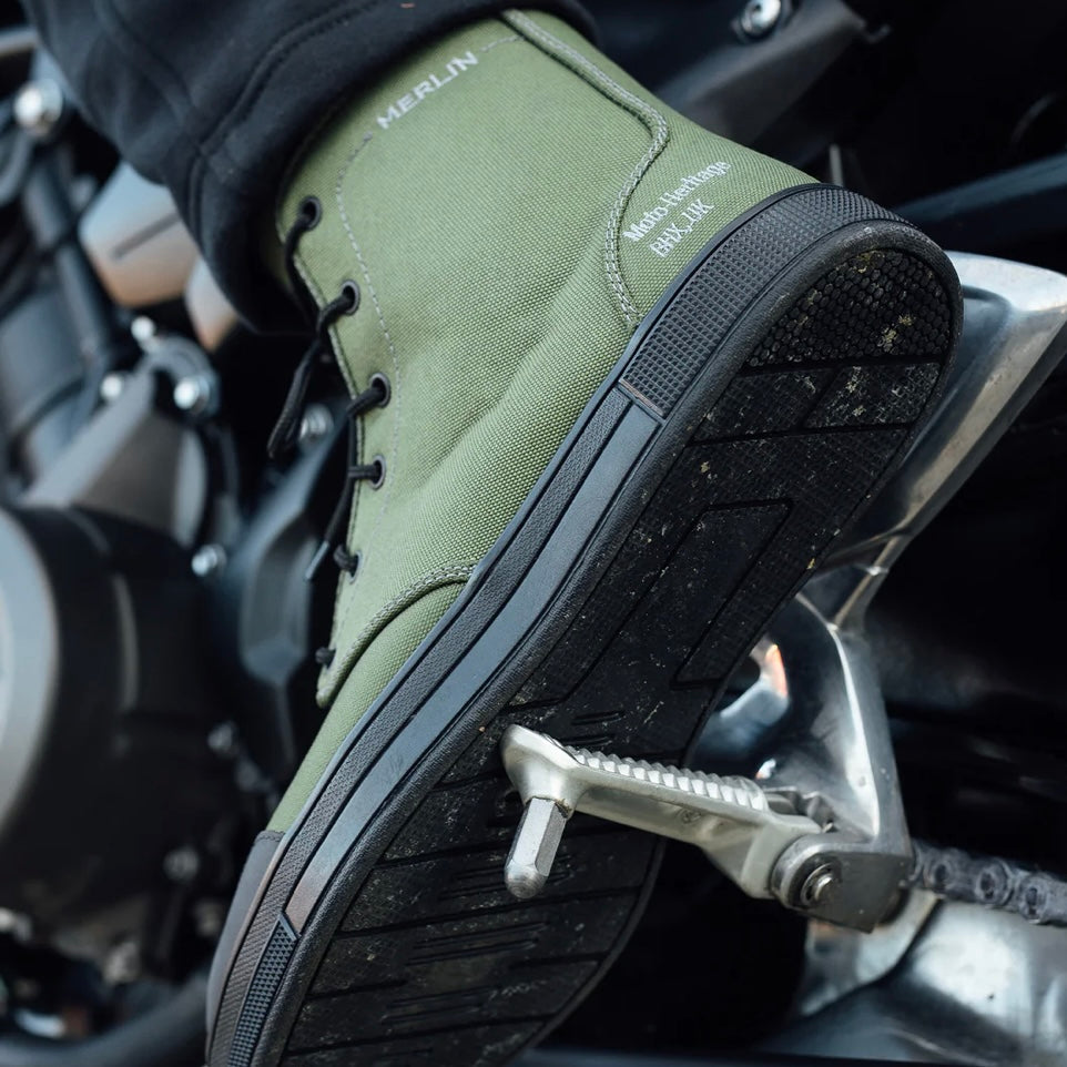 MERLIN マーリン ライディングシューズ "Knots Canvas D3O Boot" 【オリーブ】