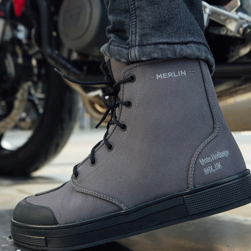 MERLIN マーリン ライディングシューズ "Knots Canvas D3O Boot" 【グレー】