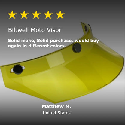 Biltwell （ビルトウェル）"MOTO VISOR" ヘルメット用 バイザー 【半透明イエロー】