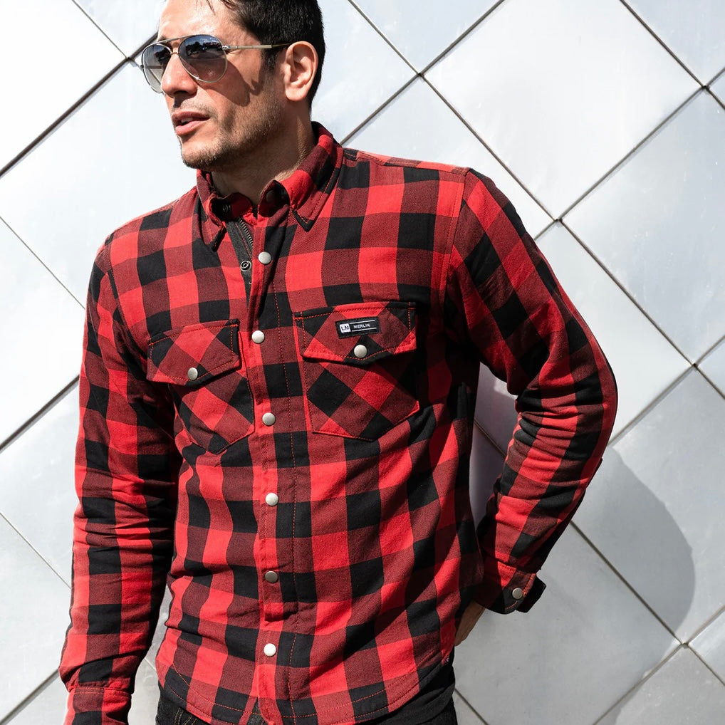 ライディングシャツジャケット  "Axe Protective Shirt"【レッド】