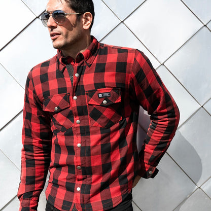 ライディングシャツジャケット  "Axe Protective Shirt"【レッド】