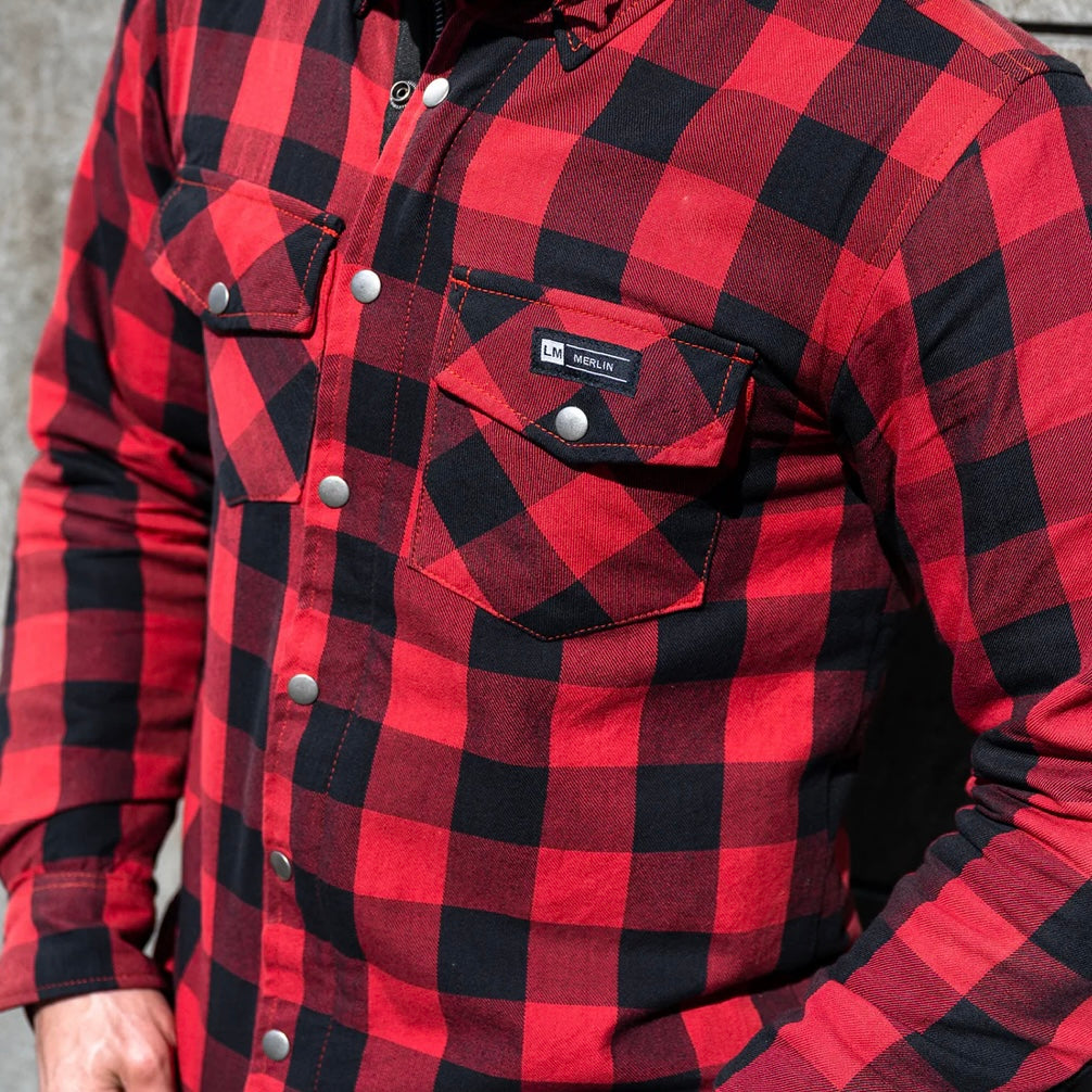 ライディングシャツジャケット  "Axe Protective Shirt"【レッド】